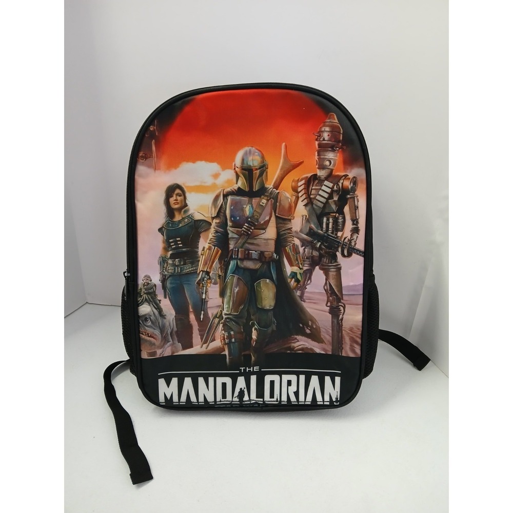 Mandalorian baby yoda Cartoon Backpack 17 Inch Cute for Boys Girls School Travel